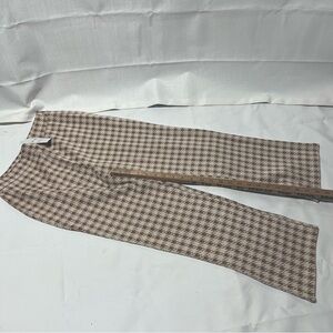Womens Brown Checkered Pants